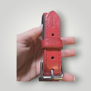 Doggie Red Leather Dog Collar